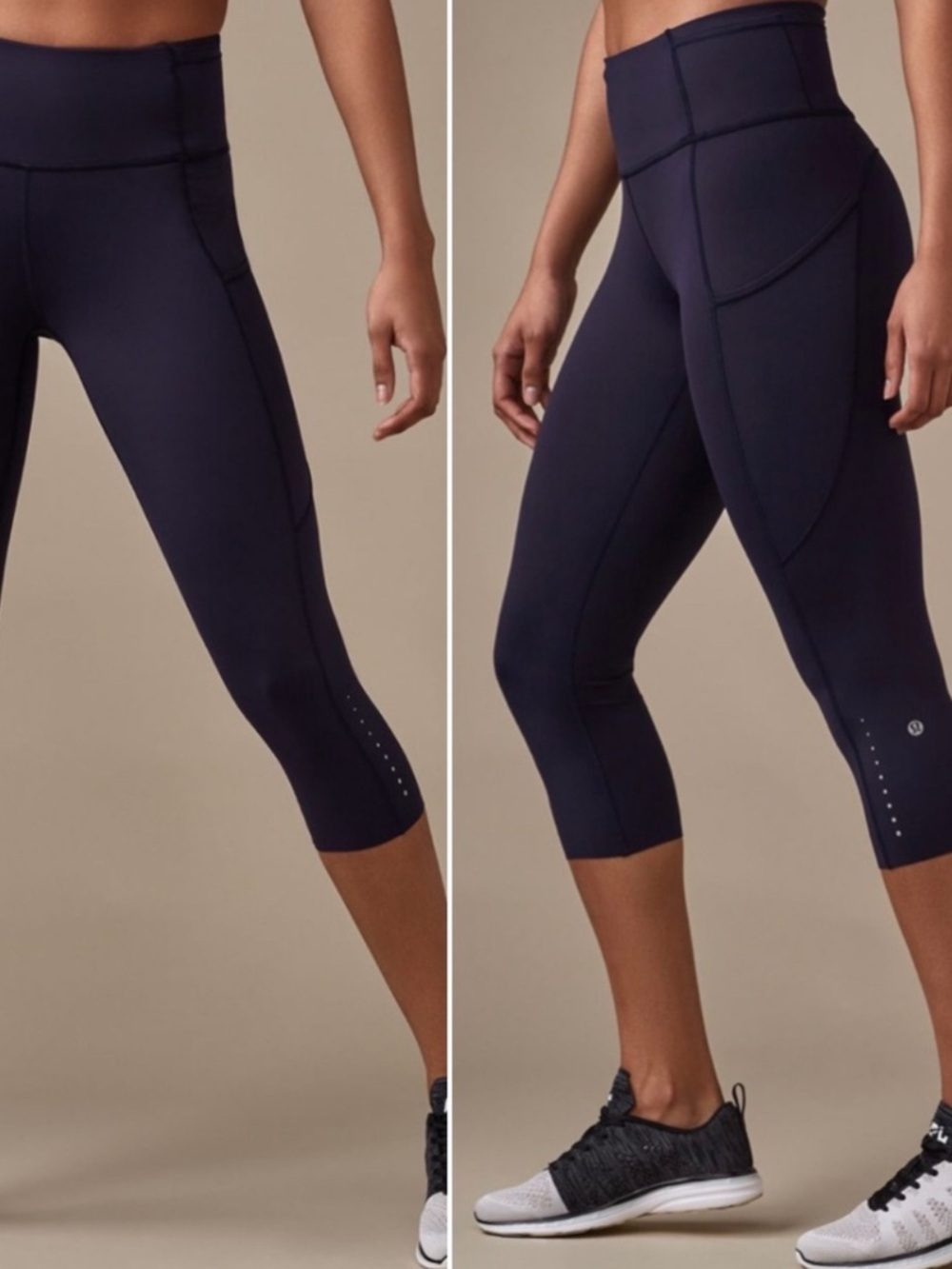 Lululemon Fast & Free Crop Midnight Navy 19”, NWOT, size 8